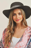 Sun Hat with Tribal Band-Black