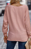 Pink Textured Knit L/S Top