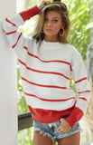 Loose Fitted Stripe Knit Sweater