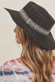 Sun Hat with Tribal Band-Black