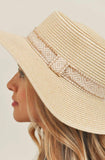 Sun Hat with Tribal Band -Taupe